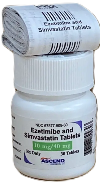 Small white bottle. Label provides chemical and brand information. Large Patient information leaflet is folded and balanced on top of the bottle.. 
