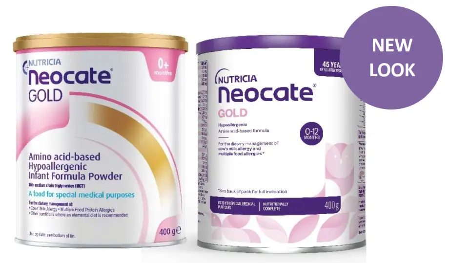 The new tub has a lot more purple and has a purple lid (where the old neocate gold had a gold lid). 