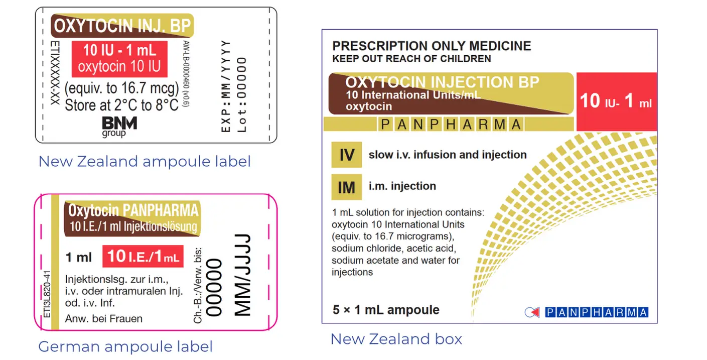 The labels have the same brown/yellow colour background. . 
