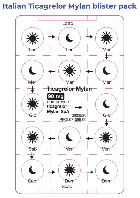 The blister pack has black text.. 