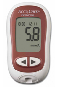 White and red meter with 2 buttons.