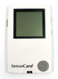 White meter with one button.